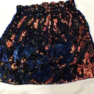 Zara Sequin Mini Skirt with iridescent finish